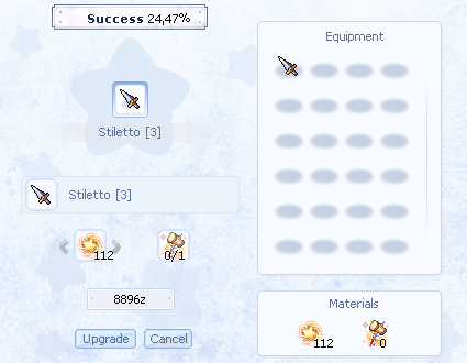 Interface de upgrade de ranking