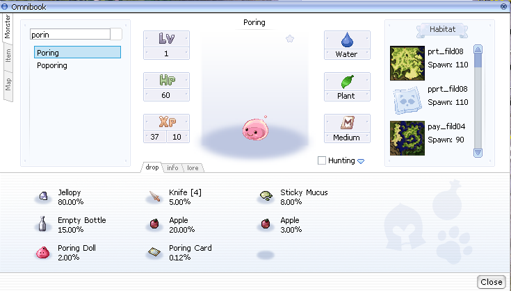 Exemplo de visualização de monstro no Omnibook