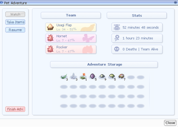 Tela de Pet Adventure